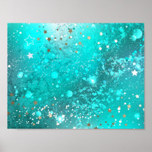 Mint Turquoise Foil Hintergrund Poster