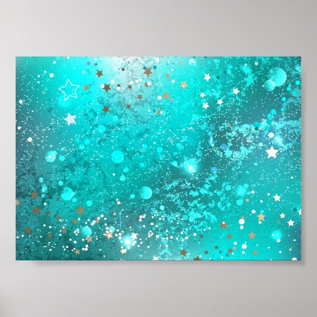 Mint Turquoise Foil Hintergrund Poster (Vorne)
