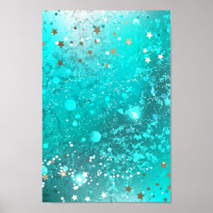 Mint Turquoise Foil Hintergrund Poster