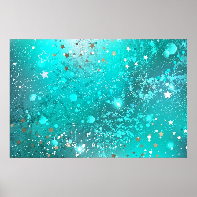 Mint Turquoise Foil Hintergrund Poster (Vorne)