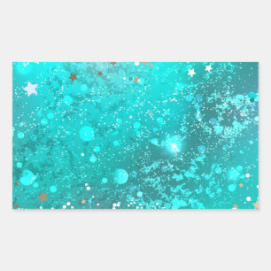 Mint Turquoise Foil Hintergrund Rechteckiger Aufkleber