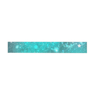Mint Turquoise Foil Hintergrund Rundum-Adressaufkleber