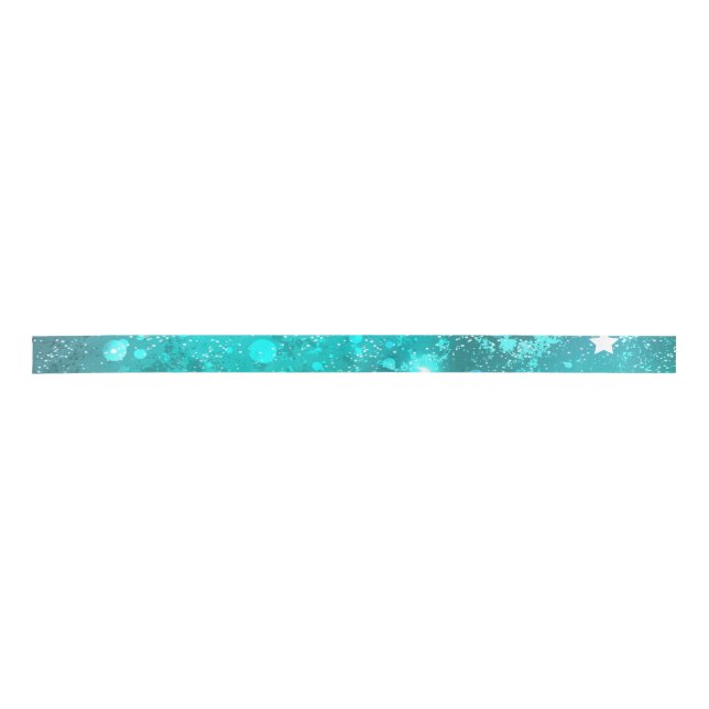 Mint Turquoise Foil Hintergrund Satinband (Vorderseite)
