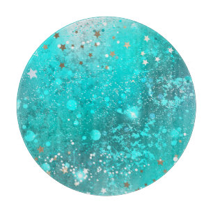 Mint Turquoise Foil Hintergrund Schneidebrett