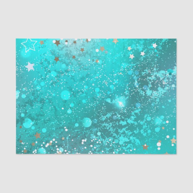 Mint Turquoise Foil Hintergrund Seidenpapier (Vorderseite)