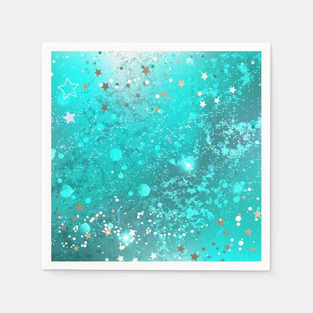 Mint Turquoise Foil Hintergrund Serviette (Vorderseite)