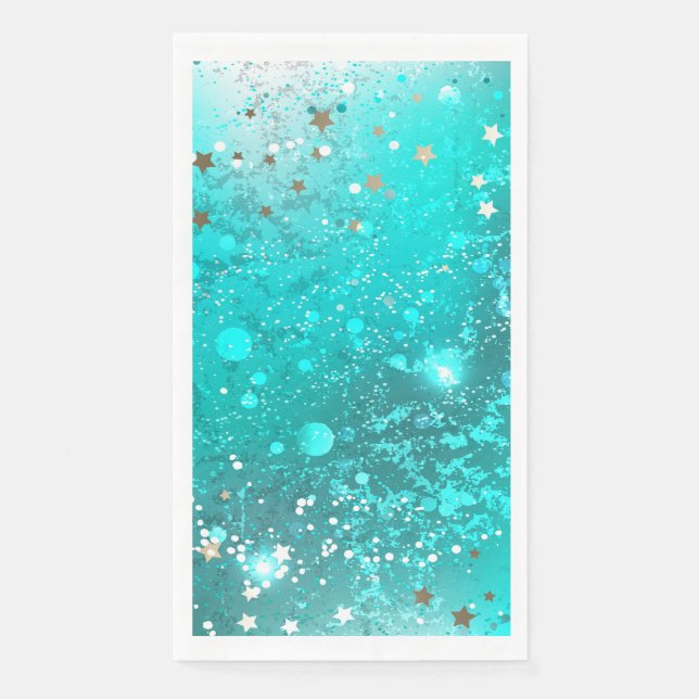 Mint Turquoise Foil Hintergrund Serviette (Vorderseite)