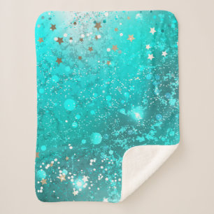 Mint Turquoise Foil Hintergrund Sherpadecke