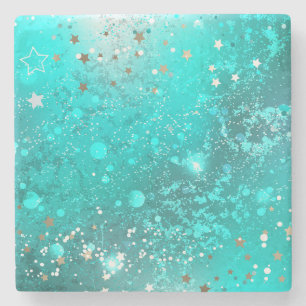 Mint Turquoise Foil Hintergrund Steinuntersetzer