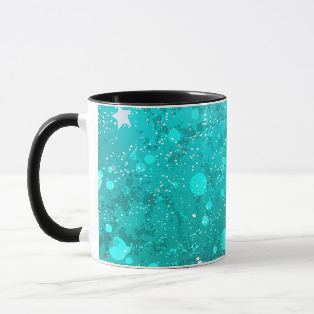 Mint Turquoise Foil Hintergrund Tasse (Links)