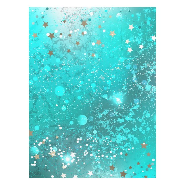 Mint Turquoise Foil Hintergrund Tischdecke (Vorderseite)