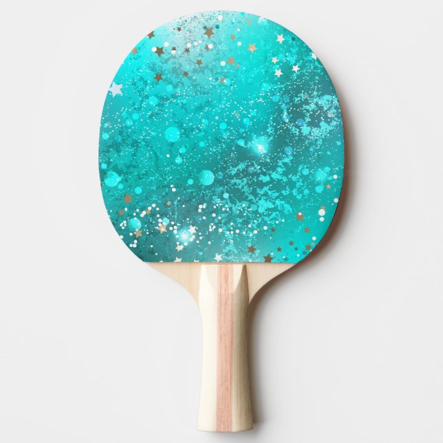 Mint Turquoise Foil Hintergrund Tischtennis Schläger (Vorderseite)