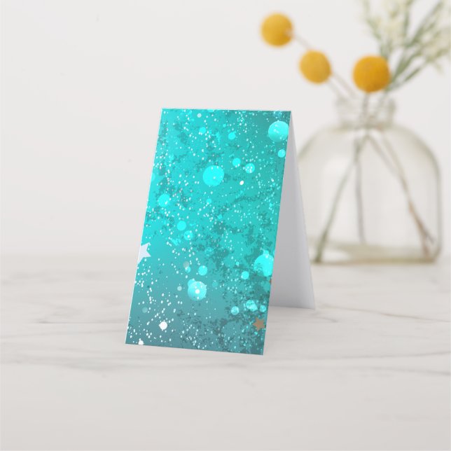 Mint Turquoise Foil Hintergrund Treuekarte (Rückseite)