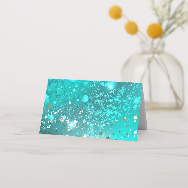 Mint Turquoise Foil Hintergrund Treuekarte (Vorderseite)