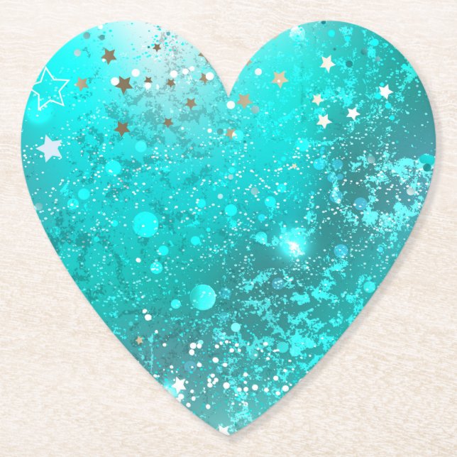 Mint Turquoise Foil Hintergrund Untersetzer (Vorderseite)