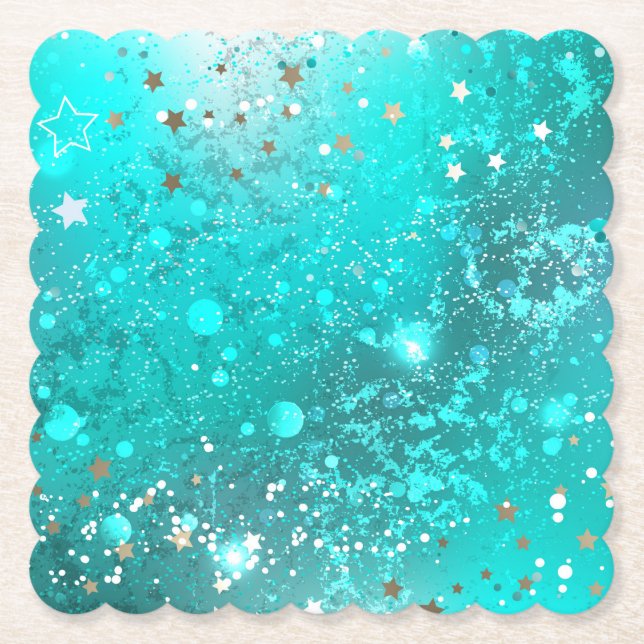 Mint Turquoise Foil Hintergrund Untersetzer (Vorderseite)
