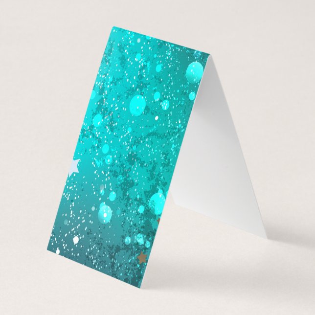 Mint Turquoise Foil Hintergrund Visitenkarten (Rückseite)