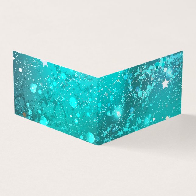 Mint Turquoise Foil Hintergrund Visitenkarten (Vorderseite)