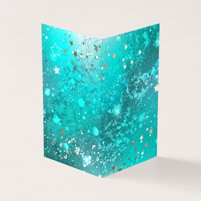 Mint Turquoise Foil Hintergrund Visitenkarten (Vorderseite)