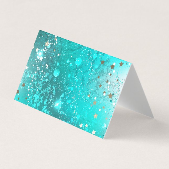 Mint Turquoise Foil Hintergrund Visitenkarten (Vorderseite)
