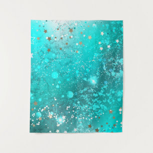 Mint Turquoise Foil Hintergrund Wandteppich