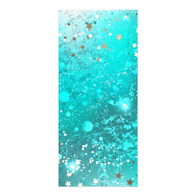 Mint Turquoise Foil Hintergrund Werbekarte (Vorne)