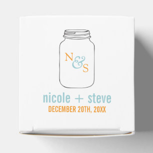 Mint und Mandarine Mason Jar Monogram Wedding Geschenkschachtel