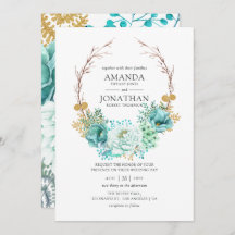 Mint Watercolor Floral Wedding
