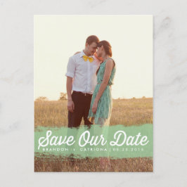 MINT WATERCOLOR SPLASH | SAVE THE DATE POSTCARD ANKÜNDIGUNGSPOSTKARTE