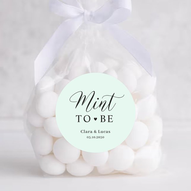 Mint Wedding Bridal Engagement Party Favoriten Runder Aufkleber (Von Creator hochgeladen)