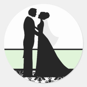 Mint Wedding Couple Siegel Runder Aufkleber