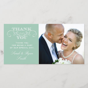 Mint Wedding Foto Vielen Dank Karten