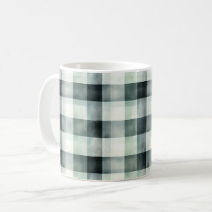 Mint Weiße Schwarze Kariert Streifen Kaffeetasse