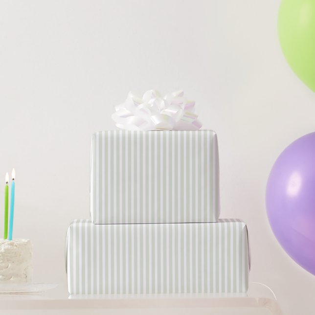 Mint Weiße Streifen Geburtstag Geschenkpapier (Partygeschenke)