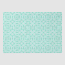 Mint & White Floral Lattice Pattern Seidenpapier