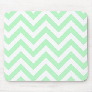 Mint White Large Zickzack ZigZag Muster Mousepad