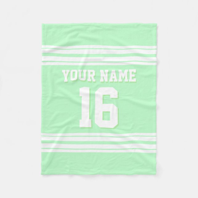Mint White Sports Jersey Fleecedecke (Vorderseite)