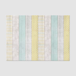 Mint & Yellow Boho Geometric Muster Rustikales Hol Seidenpapier