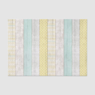 Mint & Yellow Boho Geometric Muster Rustikales Hol Seidenpapier