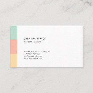 Mint yellow whiter Minimal elegant feminine card Visitenkarte