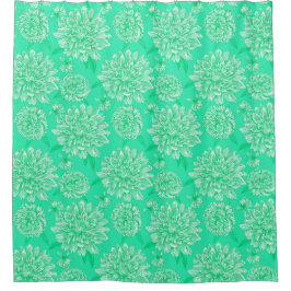 Mintflorale Duschvorhang