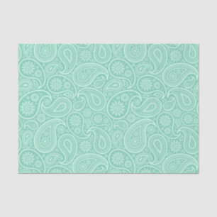Mintgrün getöntes Paisley-Muster Seidenpapier