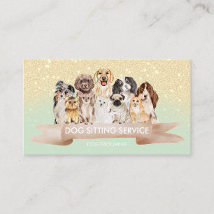 Mintgrün Gold Pet Grooming Hundeboutique Visitenkarte