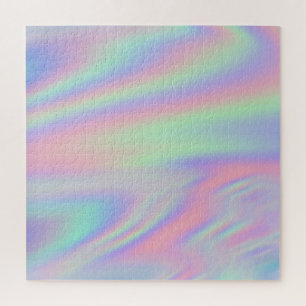 Mintgrün Rosa Irisierender Regenbogen Ombre Puzzle