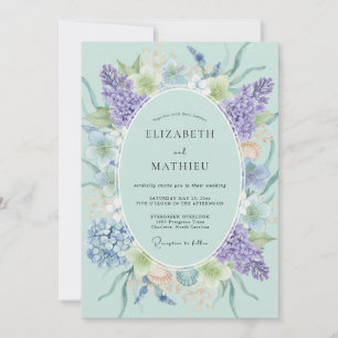 Mintgrüne Ätherische Flora Hochzeit Einladung