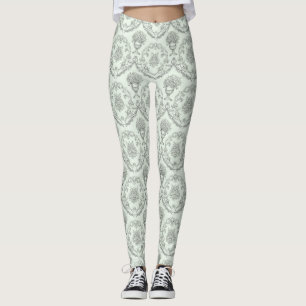 Mintgrüne barocke Toile mit Cherubim und floraler Leggings