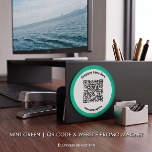 Mintgrüne benutzerdefinierte QR-Code- und Website- Magnet