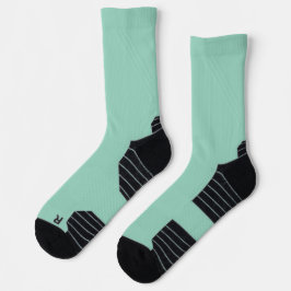 mintgrüne Crew-Socken mit schwarzen Fersen Socken