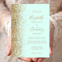 Mintgrüne Gold-Glitter-Hochzeit
