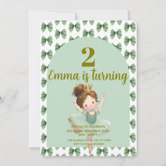 Mintgrüne kleine Prinzessin Kugel Einladung